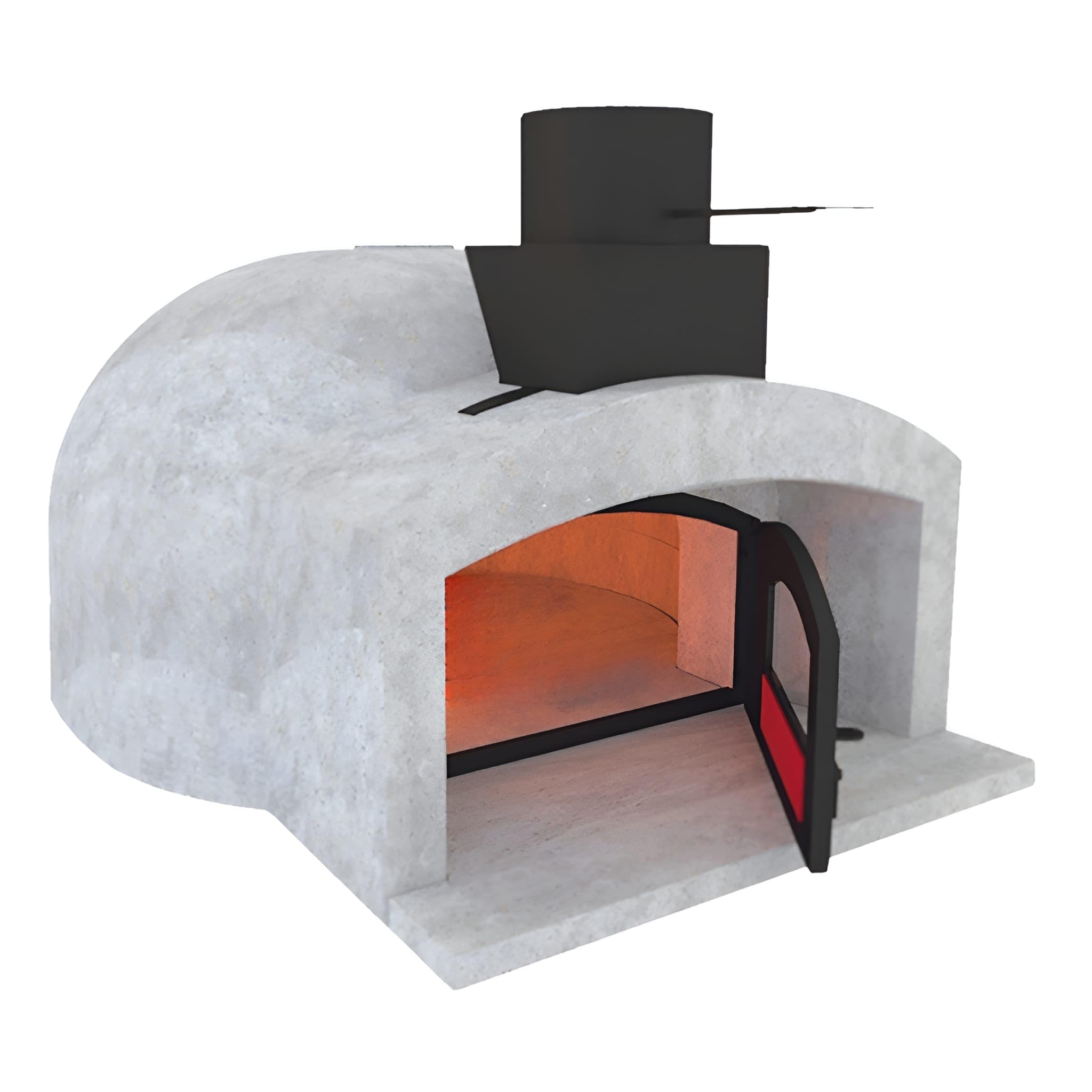 FORTUNATO Forno Legna Tradizionale Cottura Diretta Diametro 80 Cm Capienza 2/​3 Pizze Refrattario Allumina Cemento Fuso