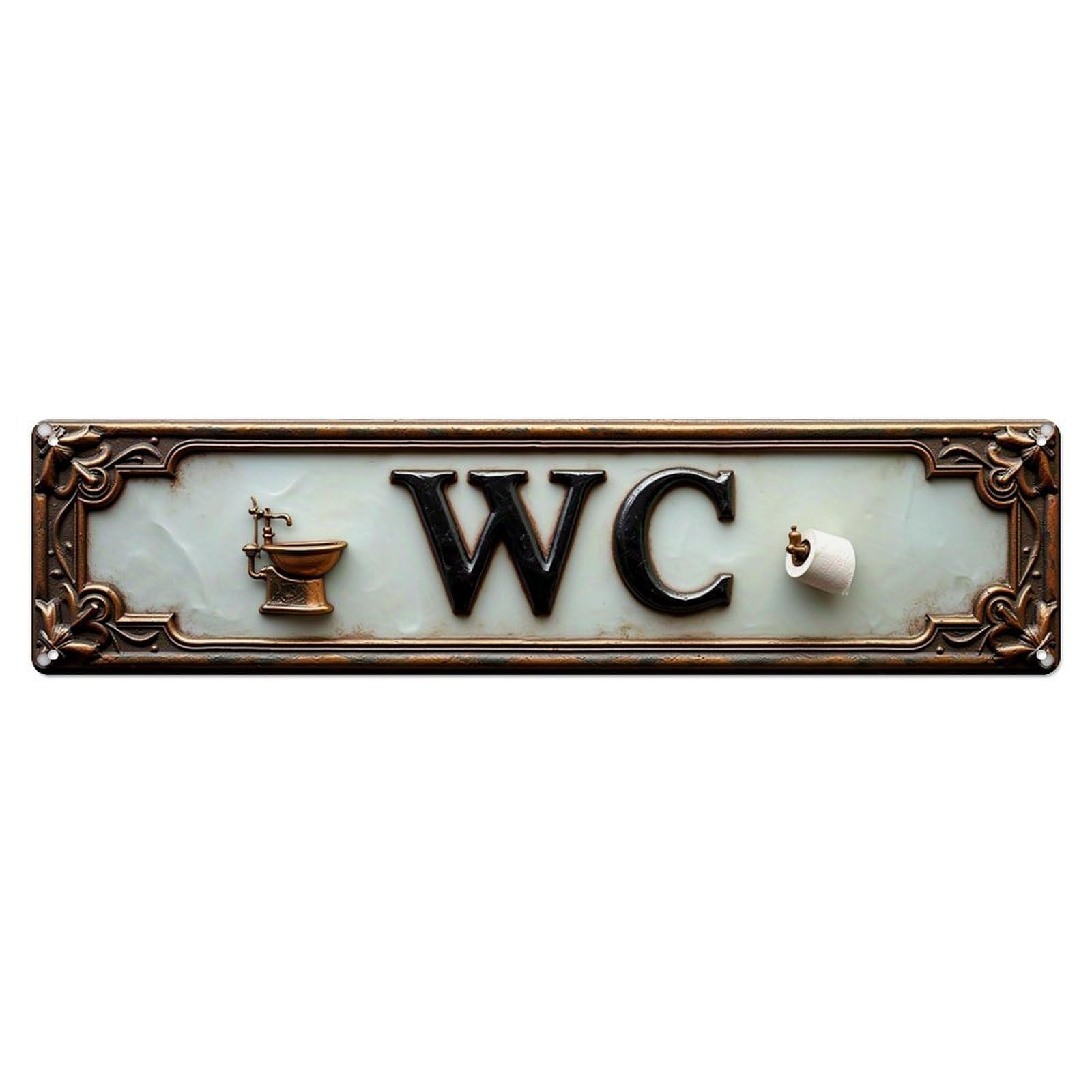 Jdyansheng Vintage Wc Sign With Toilet Icons Tin Sign Metal Poster Metal Signs For Home Man Cave Bar Cafe Kitchen Laundry Room Wall Decorations 4X16 Inches