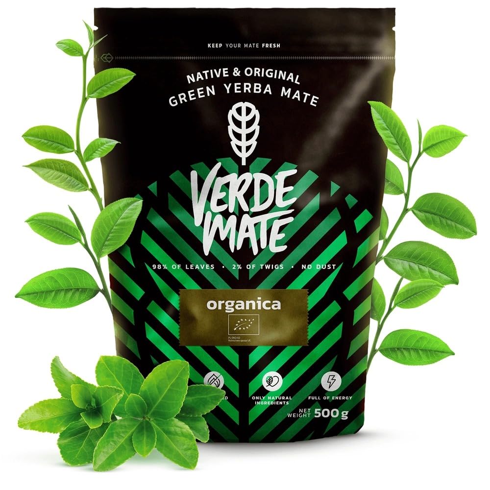 Organic Yerba Mate Tea 500g – Air-dried, Unsmoked, Without Stems or Powder, Pure Despalada from Brazil