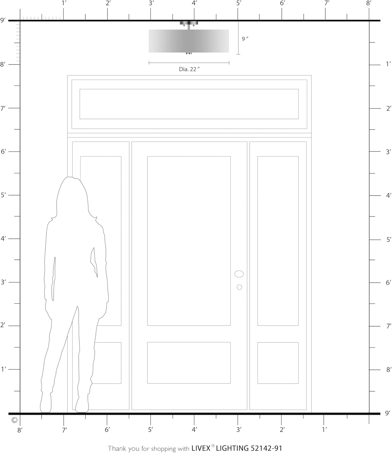 Livex Lighting 52142-91 5 Lt Brushed Nickel Ceiling Mount