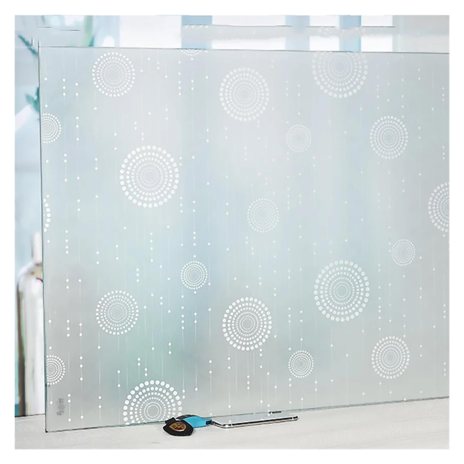 Glass Windows Privacy Film Frosted Static Cling Privacy Film, Decorative Opaque Glass Sticker, 30-55x100-500 cm(H,55X100 CM)