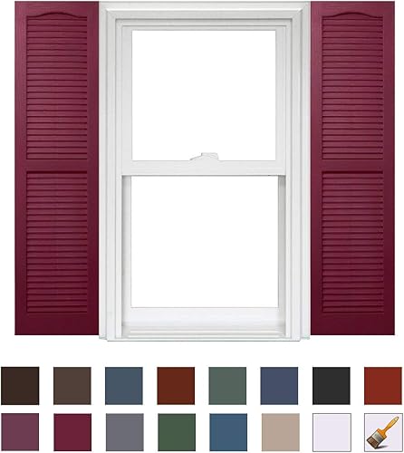 Persiana Homeside con listones abiertos, 1 par, de 14-1/2 pulgadas x 25 pulgadas, color bayas 330