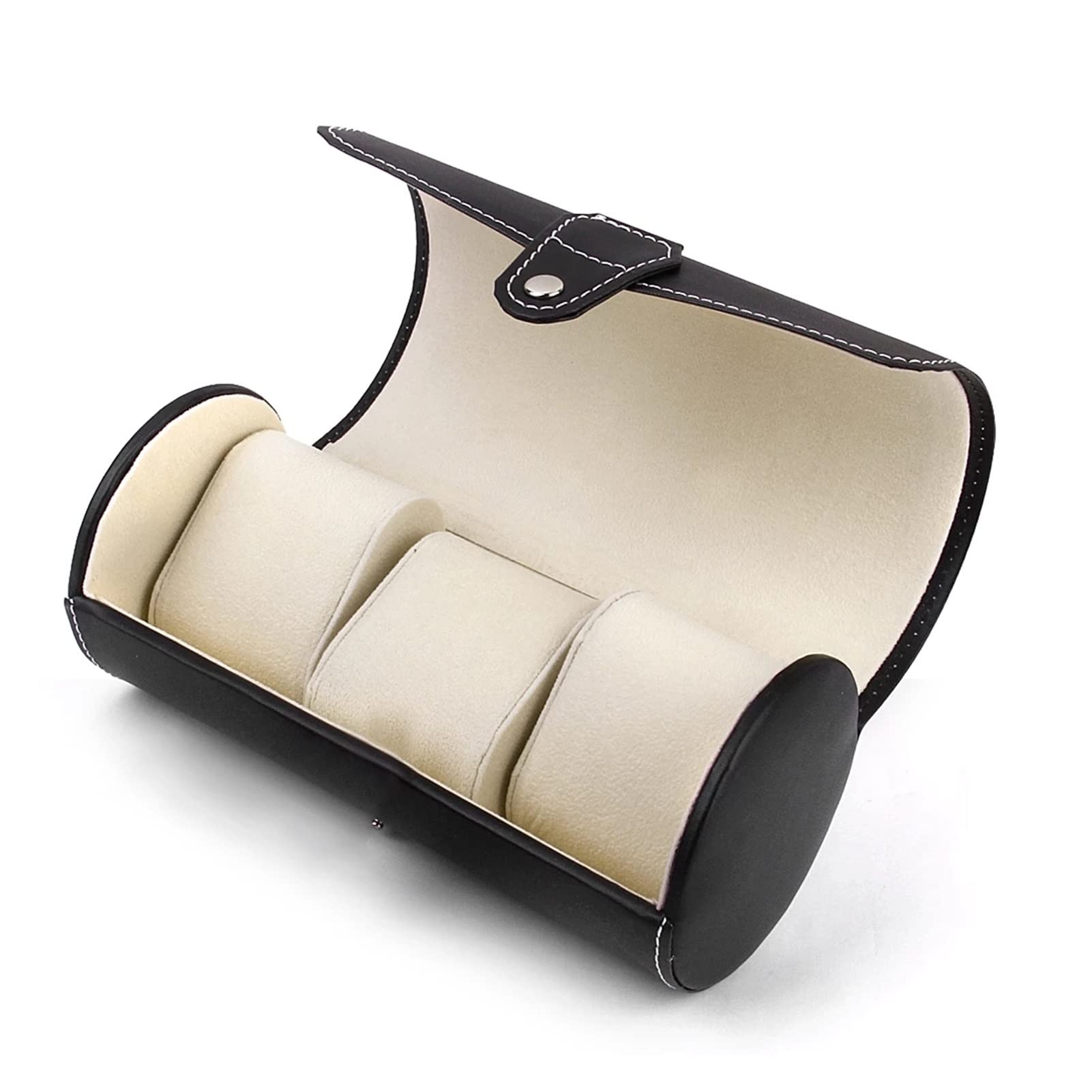 Boîte à bijoux rouleau anti-rayure en cuir PU noir réglable pour protéger votre montre fétiche