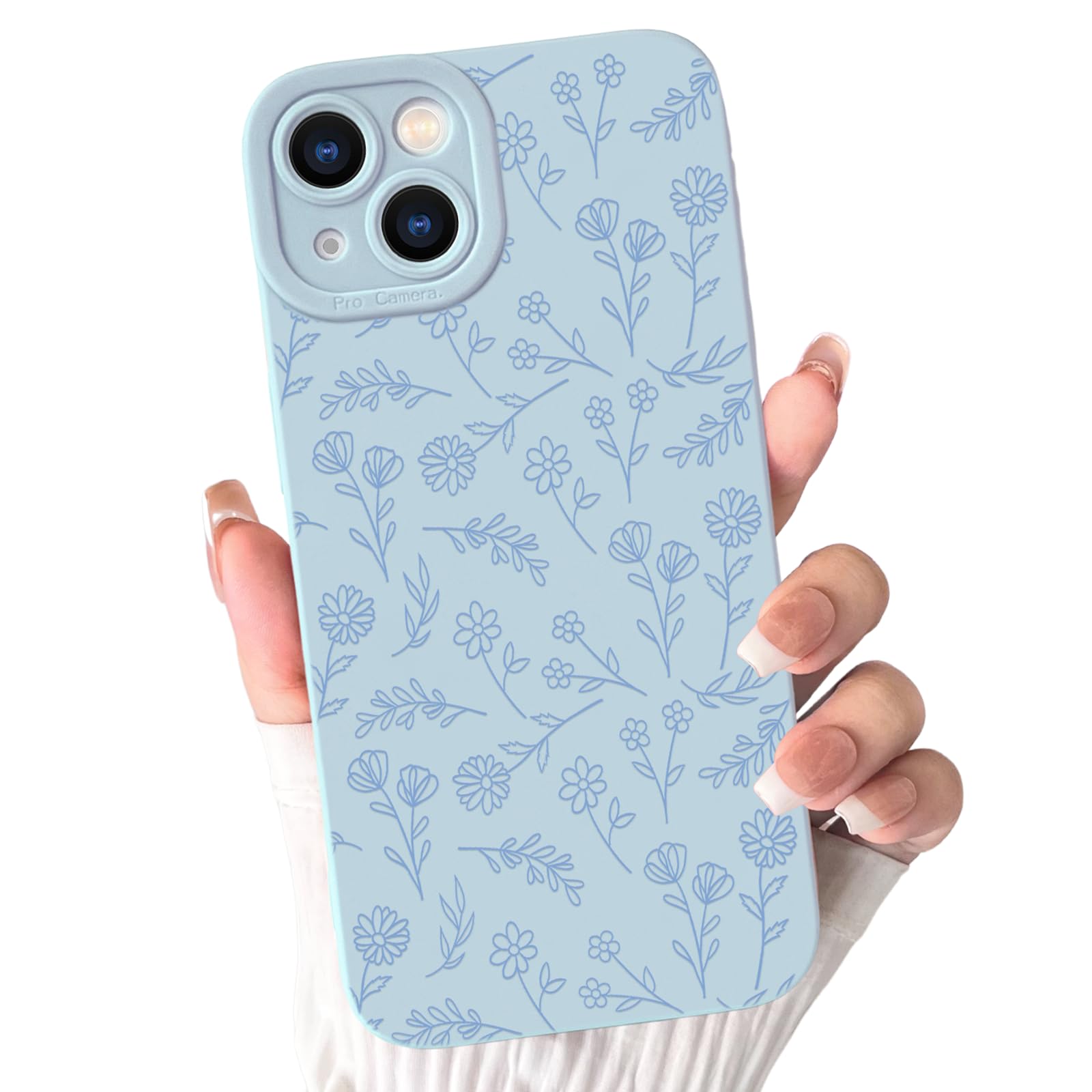 Lovmooful Compatible for iPhone 14 Case Cute Flower Floral with Color Design for Girls Women Soft TPU Shockproof Protective Girly for iPhone 14
