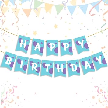 Cartoon Happy Birthday Banner Movie Theme Party Banner for Girls Boys Birthday Party Supplies Decoration Hanging Wall Backdrops Banners for Baby Shower Background Decoration