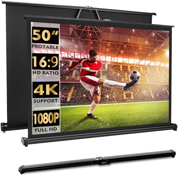 2022 New Portable Mobile 50 Inch Projector Screen Pull Down