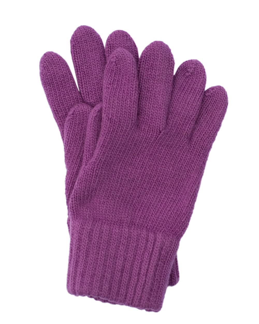 Fosternatur Purple Children's Finger Gloves/Knitted Gloves/Wool Gloves, 100% Extra Fine Wool, 6