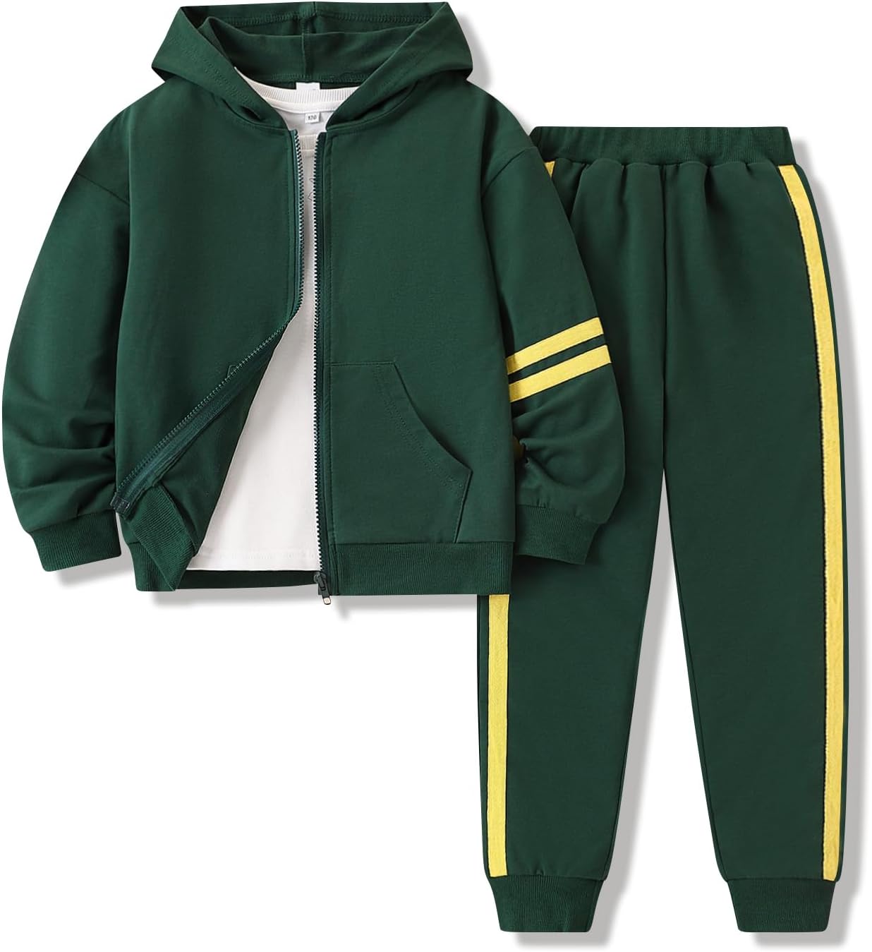 Voxikodex Boys Clothes 2 Piece Sweatsuit Set Zip Up Hoodie Sweatshirt and Pants Kids Boys Fall Winter Outfits Size 6-13 Years