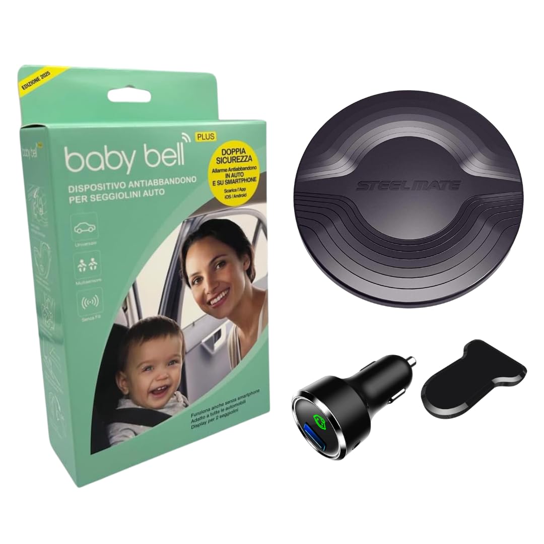 Dispositivo Antiabbandono Qshino Per Seggiolino Auto - Bluetooth, 2 Pack, Blu | Allarme Per Bambini - Foto 2