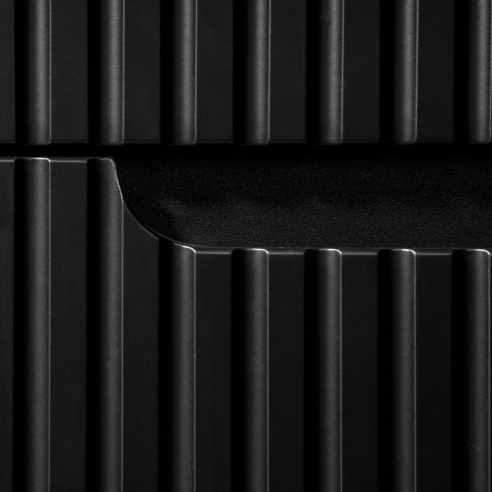 Lomadox Armadio alto da bagno nero scanalato frontale armadio laterale a 2 ante (L x A x P) ca. 30/140/30 cm