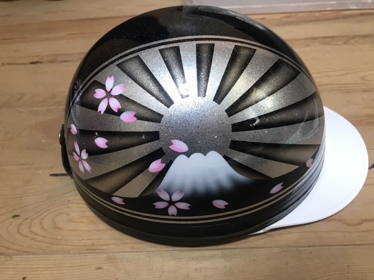 Amazon.co.jp: 7色ラメ シルバーラメ 富士日章 コルク半 ヘルメット 桜 