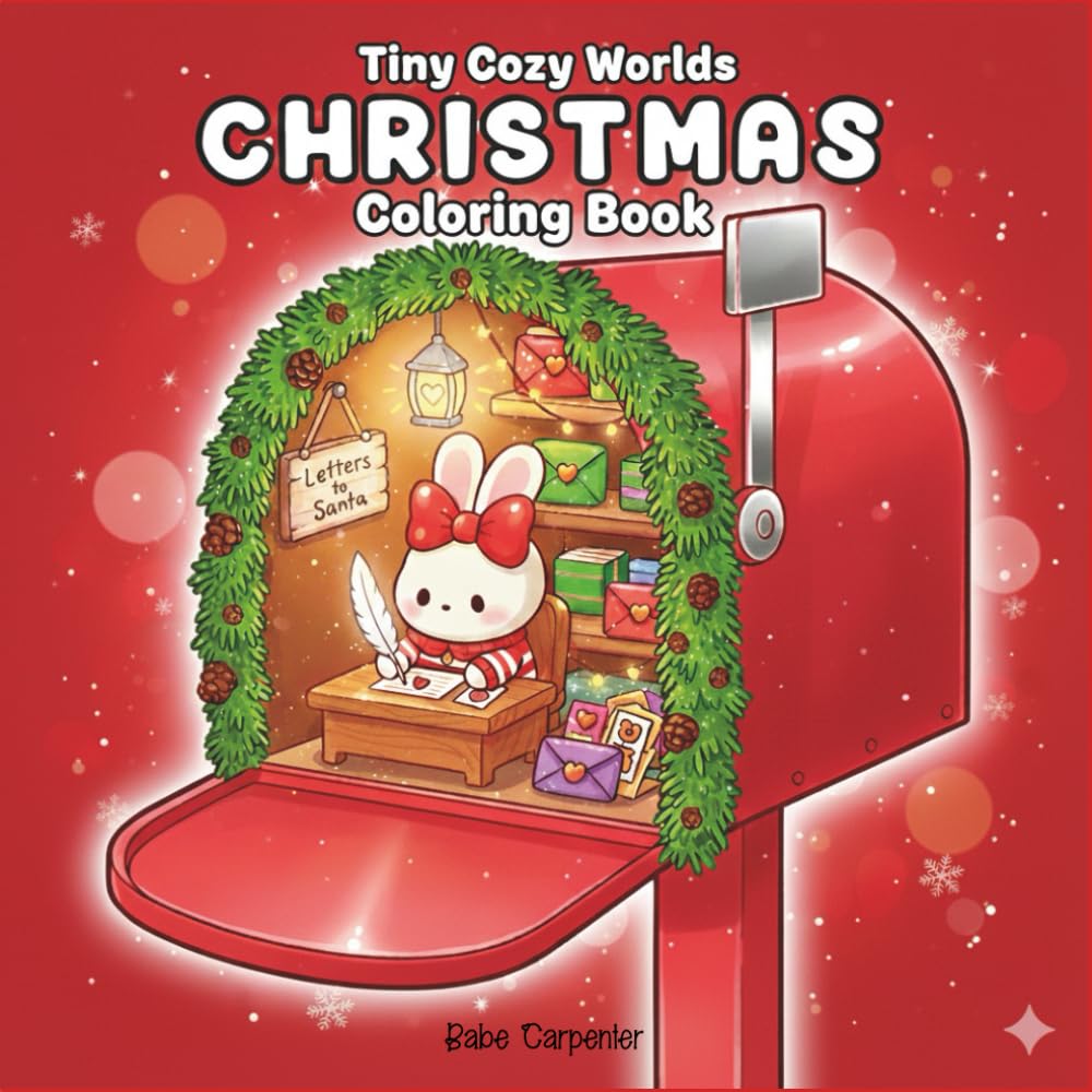 Tiny Cozy Worlds Christmas Coloring Book: Cute and Comfy Holiday Scenes to Color for All Ages