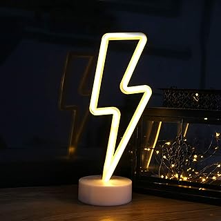 LED Fulmine Insegna al Neon, ZVO Segnaletica al Neon Fulmine, Luce Notturna Decorativa Insegne Luminose con Alimentata a Batteria o USB per Natale Feste Bar Matrimonio Party, Regalo di Compleanno