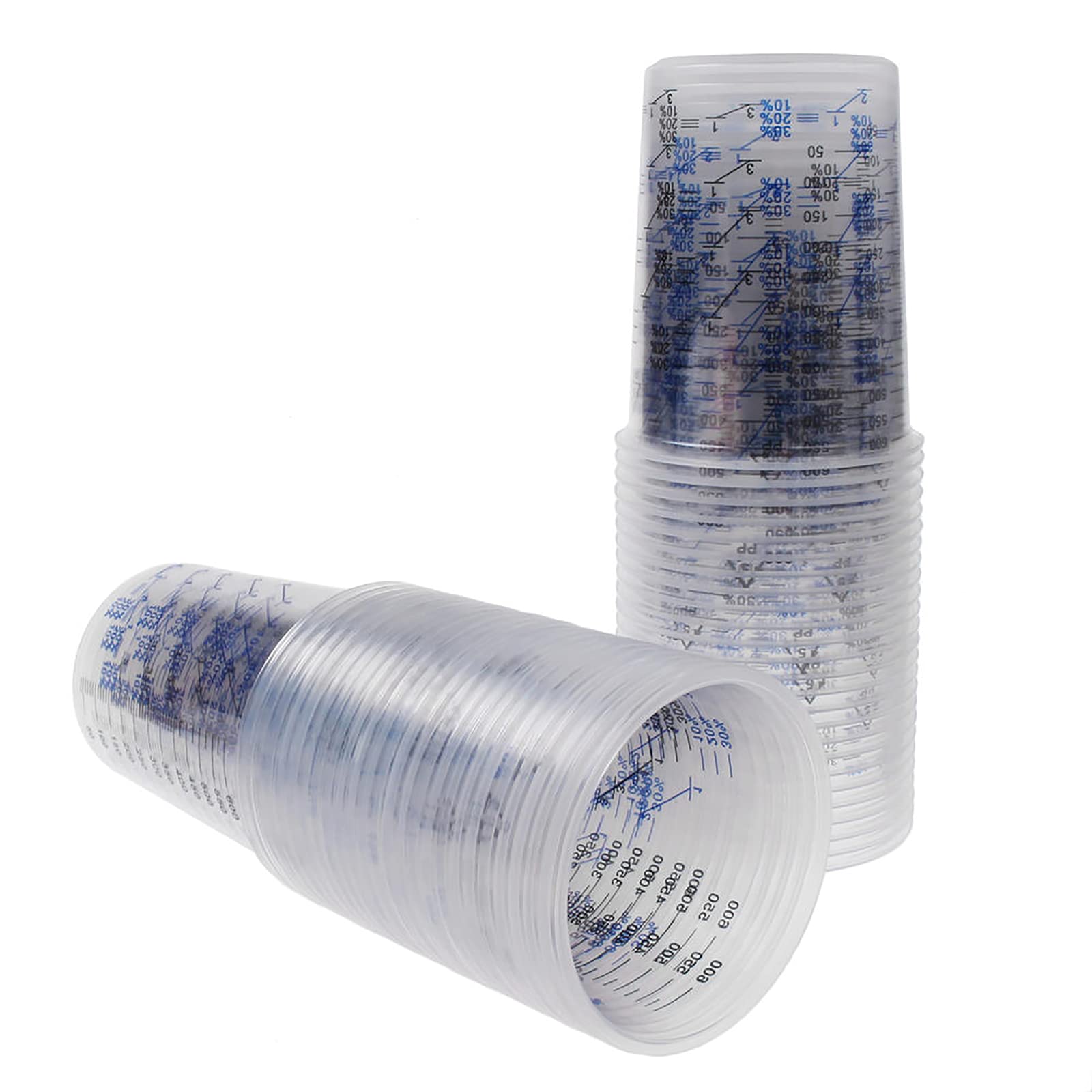 YAIKOAI 20 Pieces 20oz Disposable Graduated Measuring Cups Clear Plastic Reusable Mixing Cups Cooking Baking Measure Cups for for Epoxy Resin Stain Paint Art Supplies