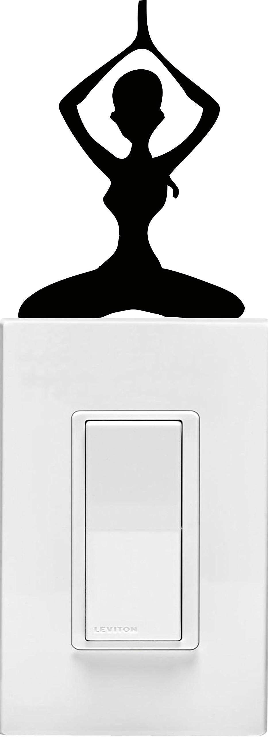 YINGKAI Yoga Dancer Sitting on Light Switch Decal Vinyl Wall Decal Sticker Art Living Room Carving Wall Decal Sticker for Kids Room Home Window Decoration
