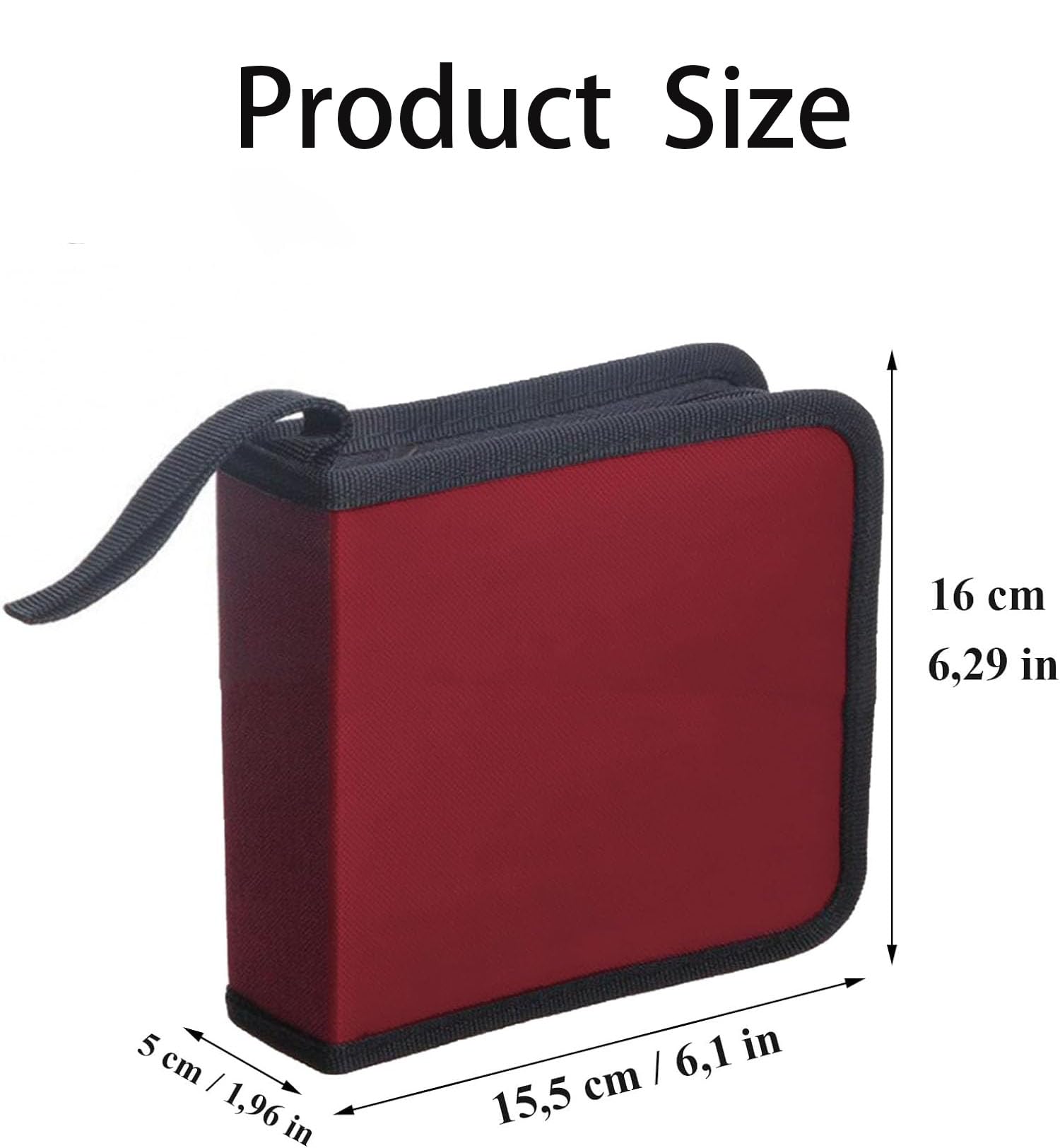 Sac de Rangement CD pour 40 Disques, DVD, Rouge Voiture Maison