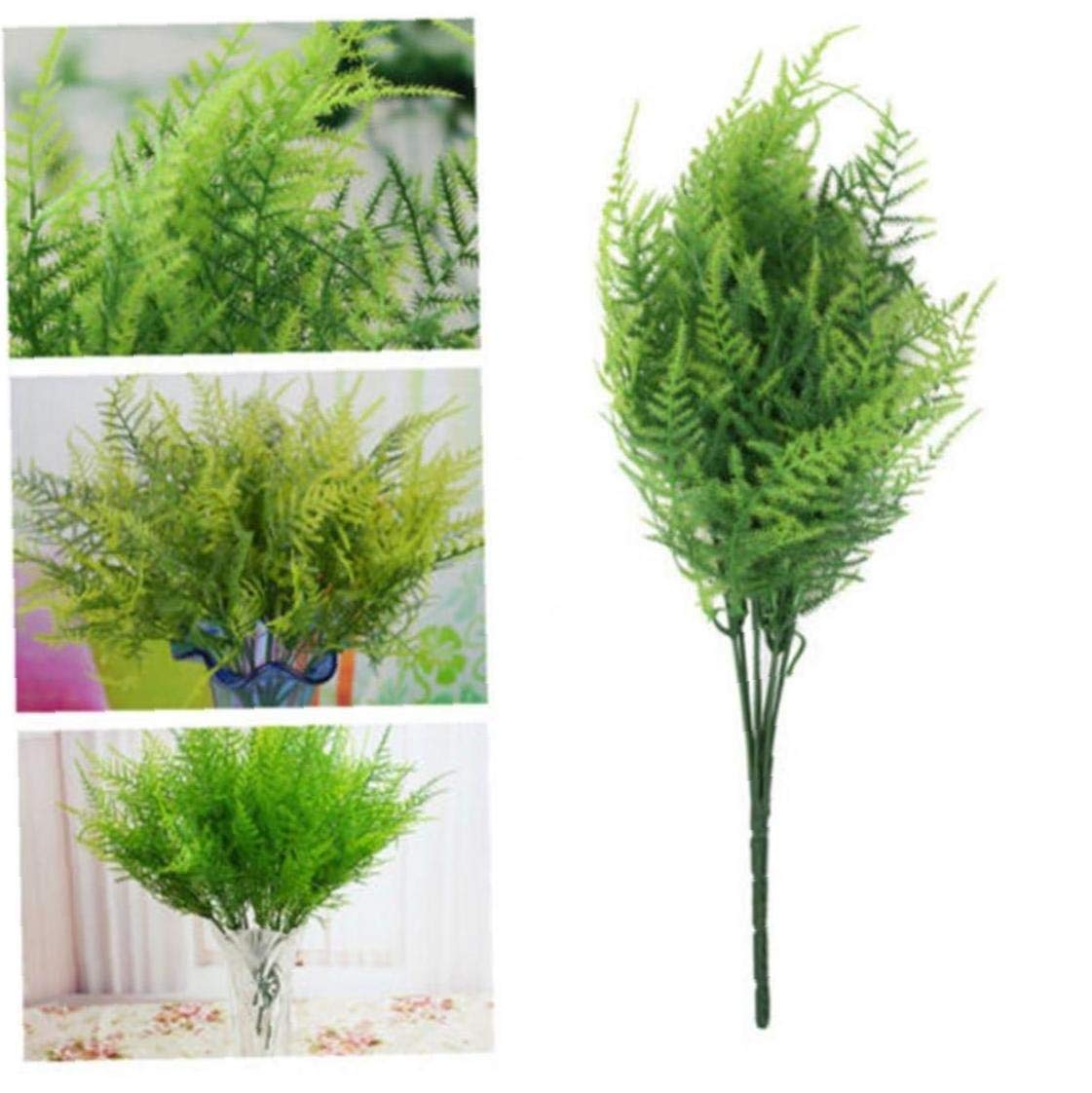 Casecover Plastic Green Plants 7 Stems Artificial Asparagus Fern Grass Bushes Flower for Home Office Deor Decorative Plant 1pc