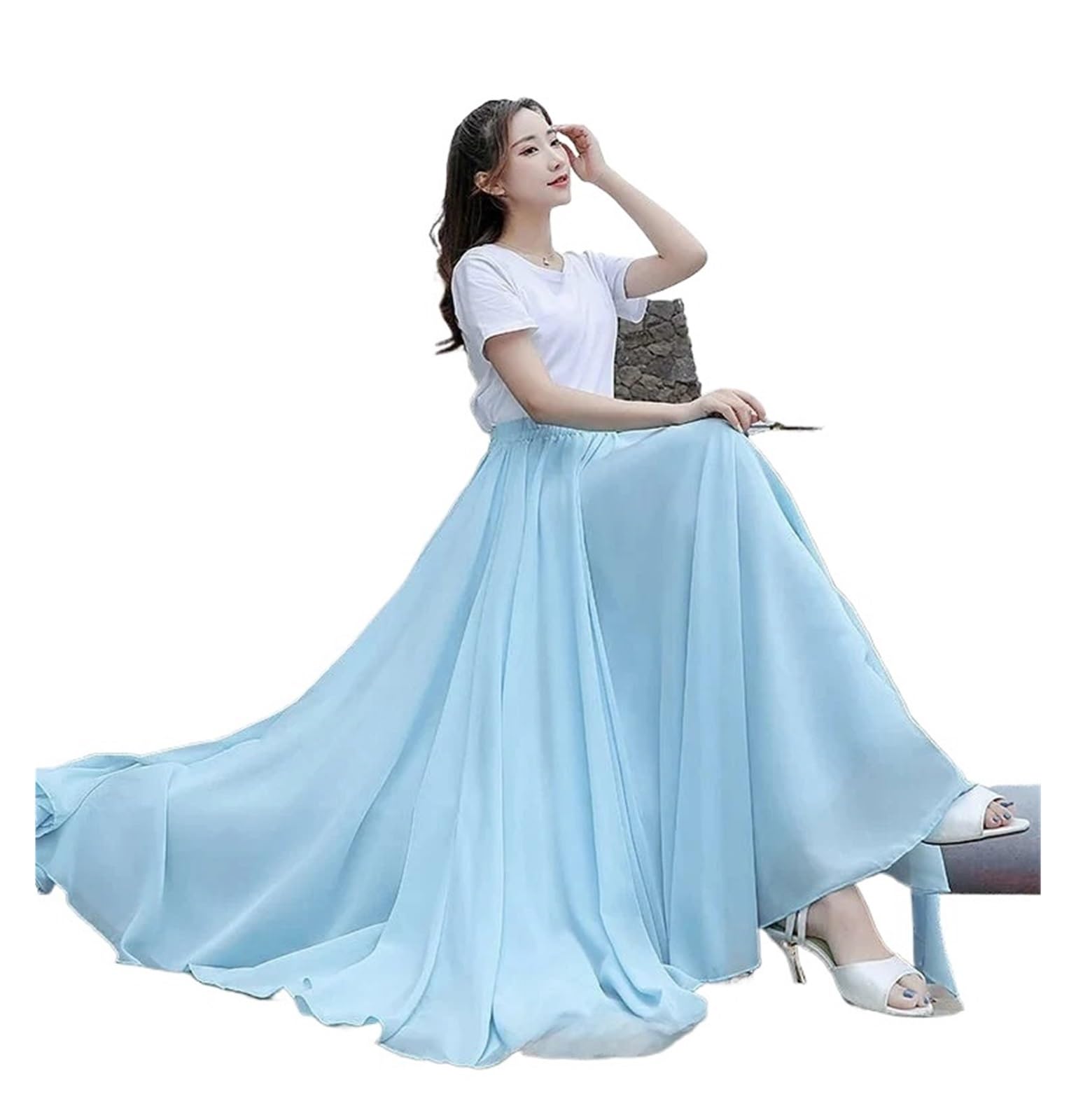 Gonna da ballo for donna in chiffon di poliestere spandex