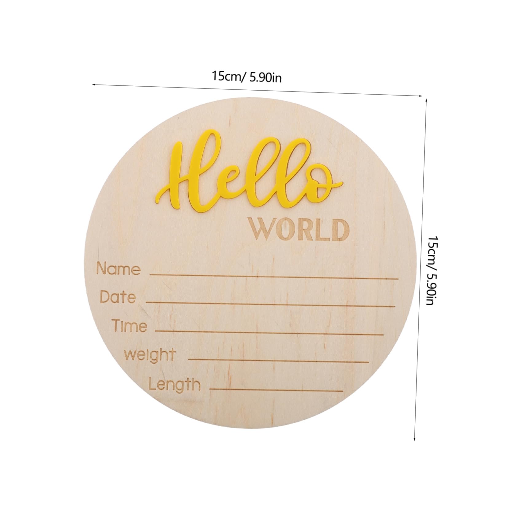 ifundom Minimalist Baby Birth Announcement Sign Wooden Circle Date Time Weight Height for Newborns Boys Girls