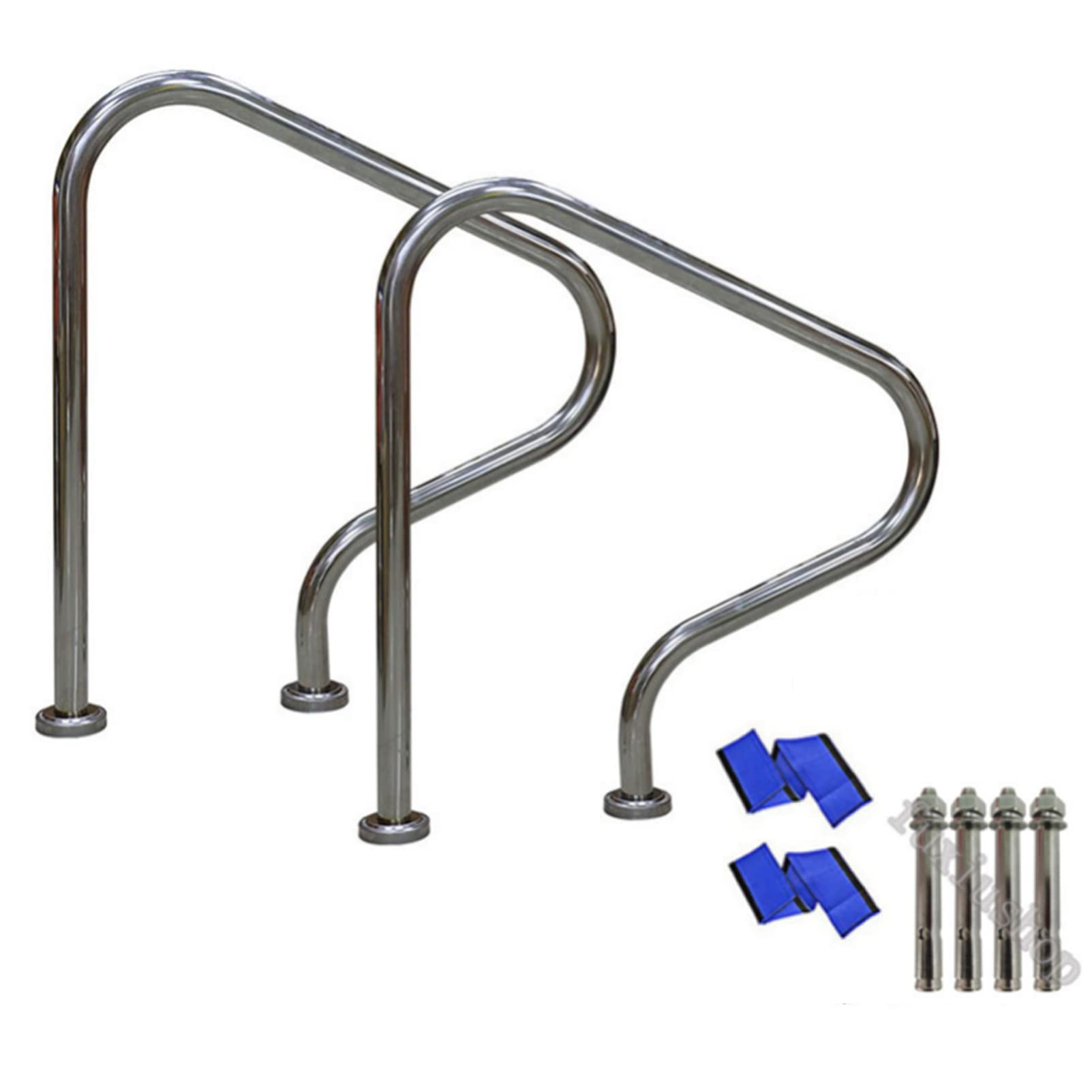 MSHGSKU Stainless Steel Pool Handrail for Inground Pool, Safety Handrails, Swimming Pool Stair Rail with Grip Cover, 4ft