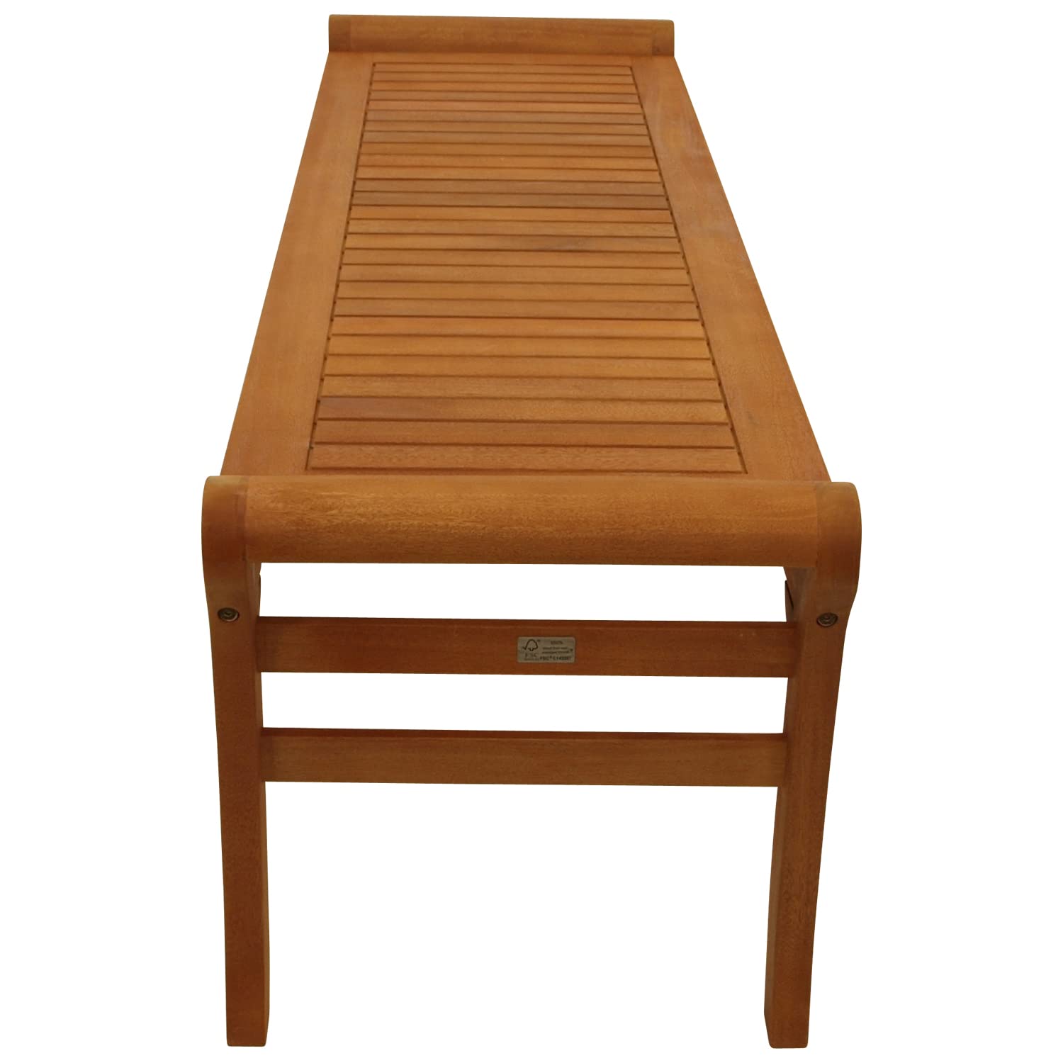 DEGAMO Gartenbank Hockerbank Ipanema 150cm ohne Rückenlehne, Eukalyptus Hartholz braun geölt, FSC®-Zertifiziert, Outdoor und Indoor