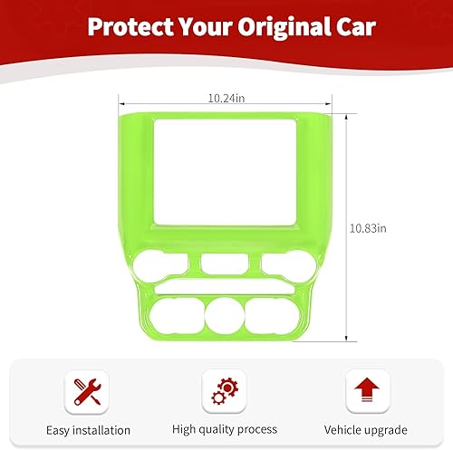 Miniatura 6 de RT-TCZ Para RAM Green Dash Trim AC Panel de Control Cubierta para Dodge RAM 2018 up Verde Interior Accesorios