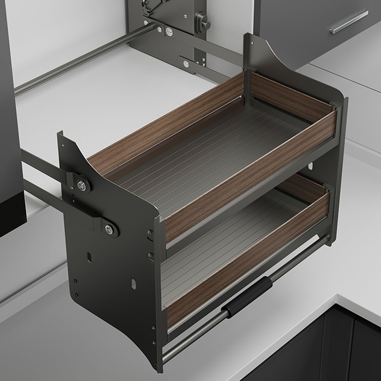 Scaffale a 2 ripiani per cucina, bar e caffetteria, con 4 pesi (61 x 26 x 53 cm) per soluzioni salvaspazio