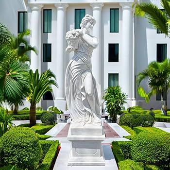 KA53☆花かごを持つ乙女☆ ヴィーナス像 彫刻 オブジェ 美術品 インテリア イタリア製乙女像（ガーデン オーナメント） 花かごを持つ乙女