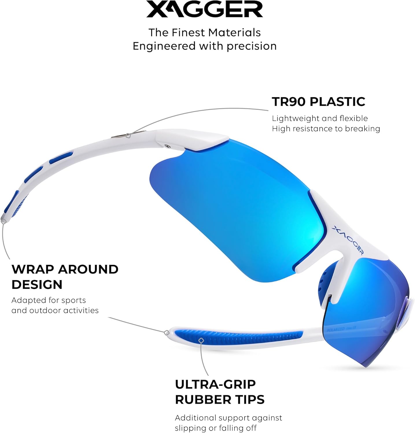Xagger Kids Youth Polarized Sports Sunglasses for Boys Girls Baseball Softball Glasses TR90 Frame - Image 2