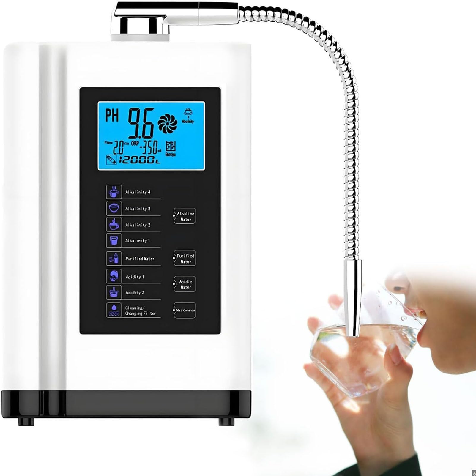 Ioniseur d'eau alcaline à commande vocale pour cuisiner et s'hydrater sainement