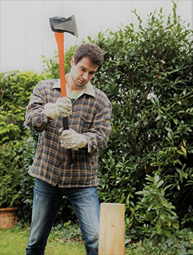 TABOR TOOLS Splitting Axe, Wood Splitting Maul with Strong Fiberglass Handle and Anti-Slip Grip. J55A. (Splitting Maul, 32\" Handle)