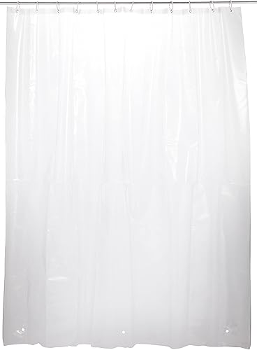 Tienda Basics - Forro de cortina para la ducha de PEVA, calibre 8, resistente al agua, con imanes inferiores y ganchos de plástico, 72 x 72