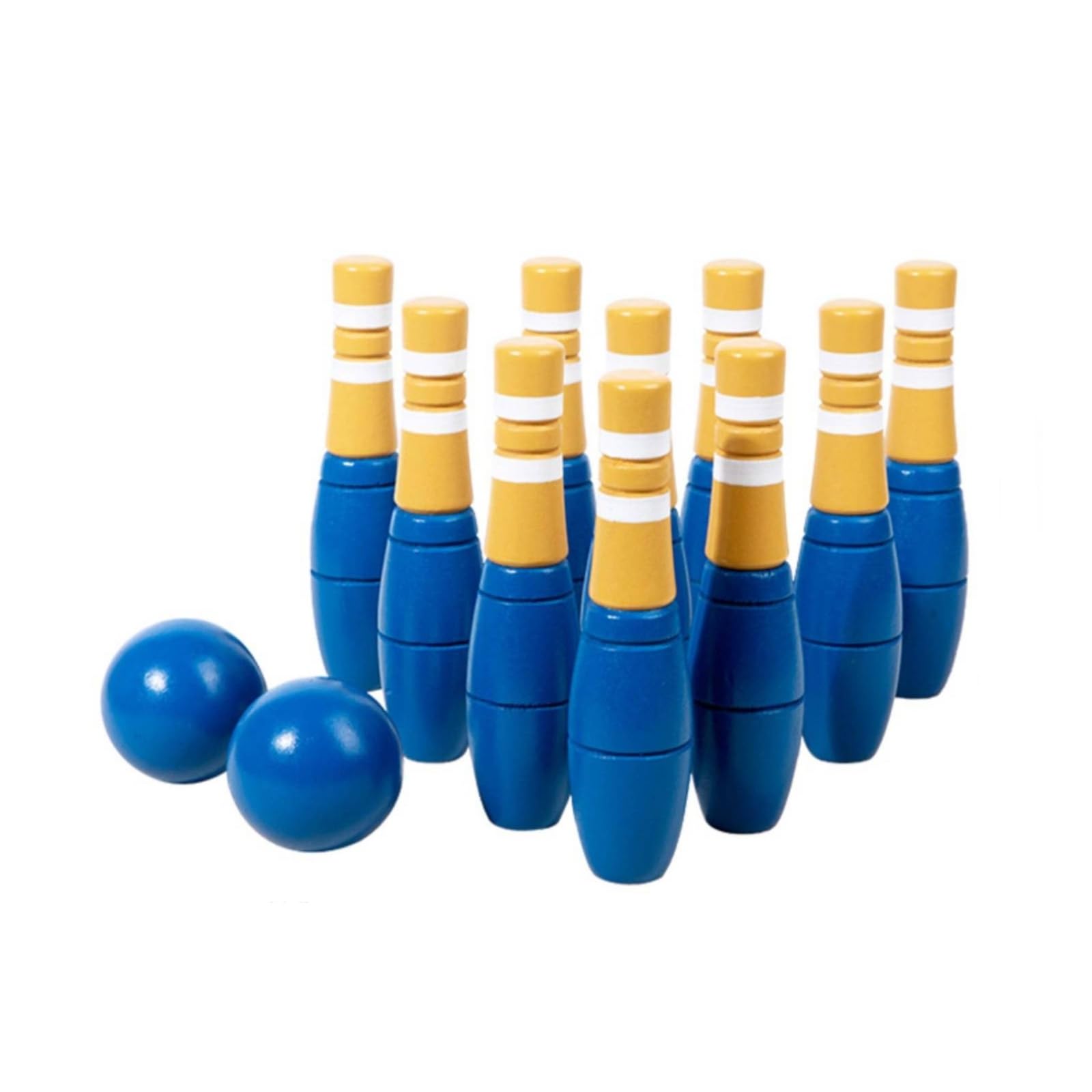 Kinder Bowling Bowlingkegel Set Kegelspiel Kinder Spielzeug mit Lackierter Oberfläche Abgerundetem Körper Und Angenehmer für Innenbereich Außenbereich Freizeit
