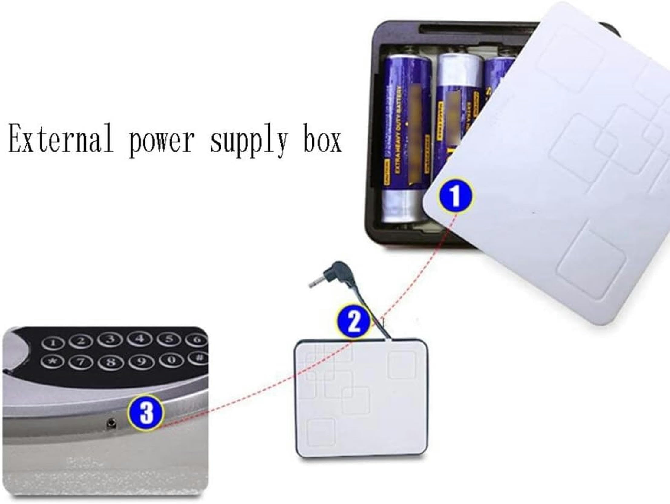 Cajas Fuertes Totalmente de Acero Gabinete de Seguro con Llave de Metal Armario con Alarma de 2 Contraseña antirrobo Lo, Black-1