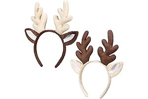 WILLBOND Christmas Reindeer Antlers Headband Elf Hat Headband