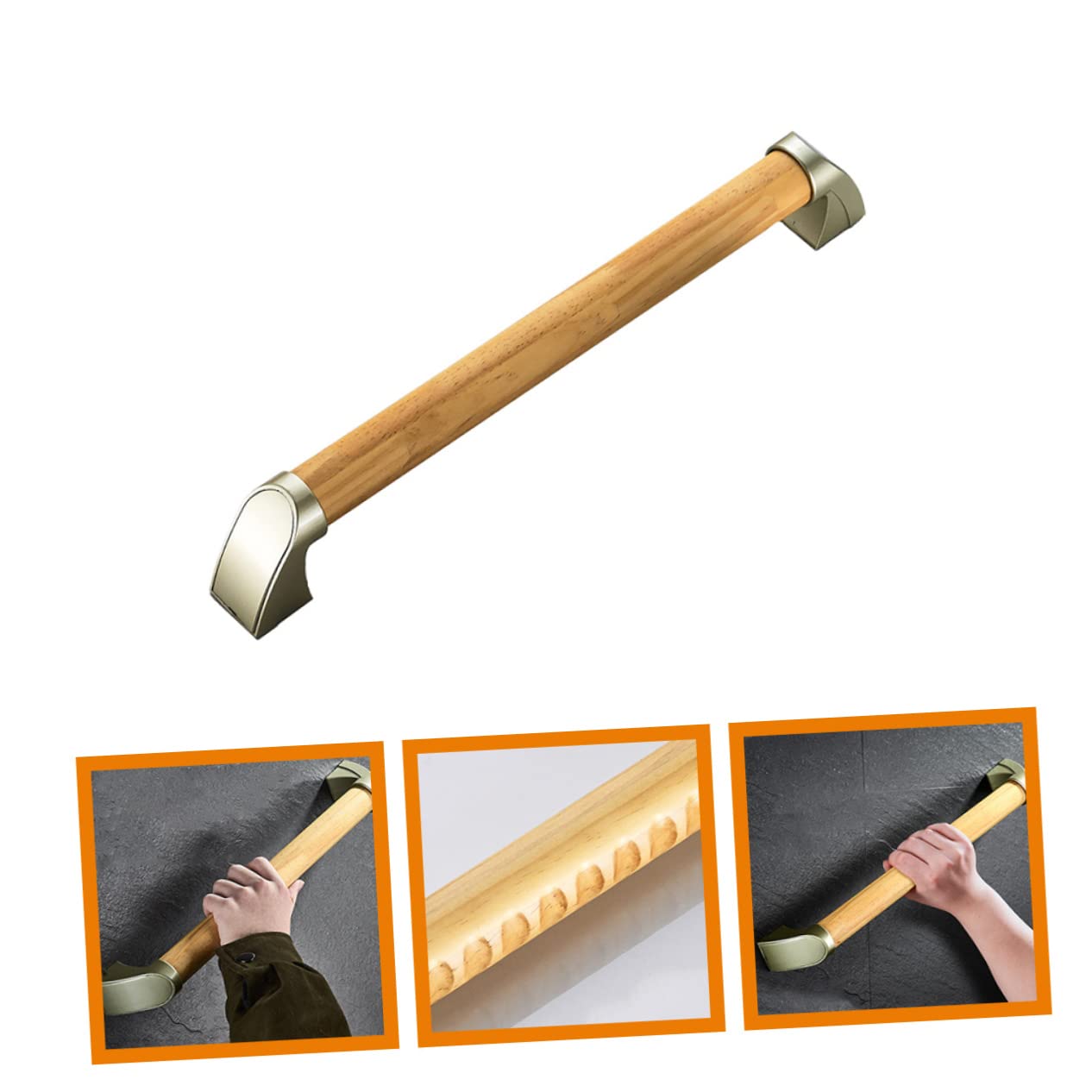 Badewannenhandlauf mit Multifunktionalem Design aus Aluminiumlegierung und Holz Einfacher Montage für Sicheres Halten in Dusche und Badezimmer
