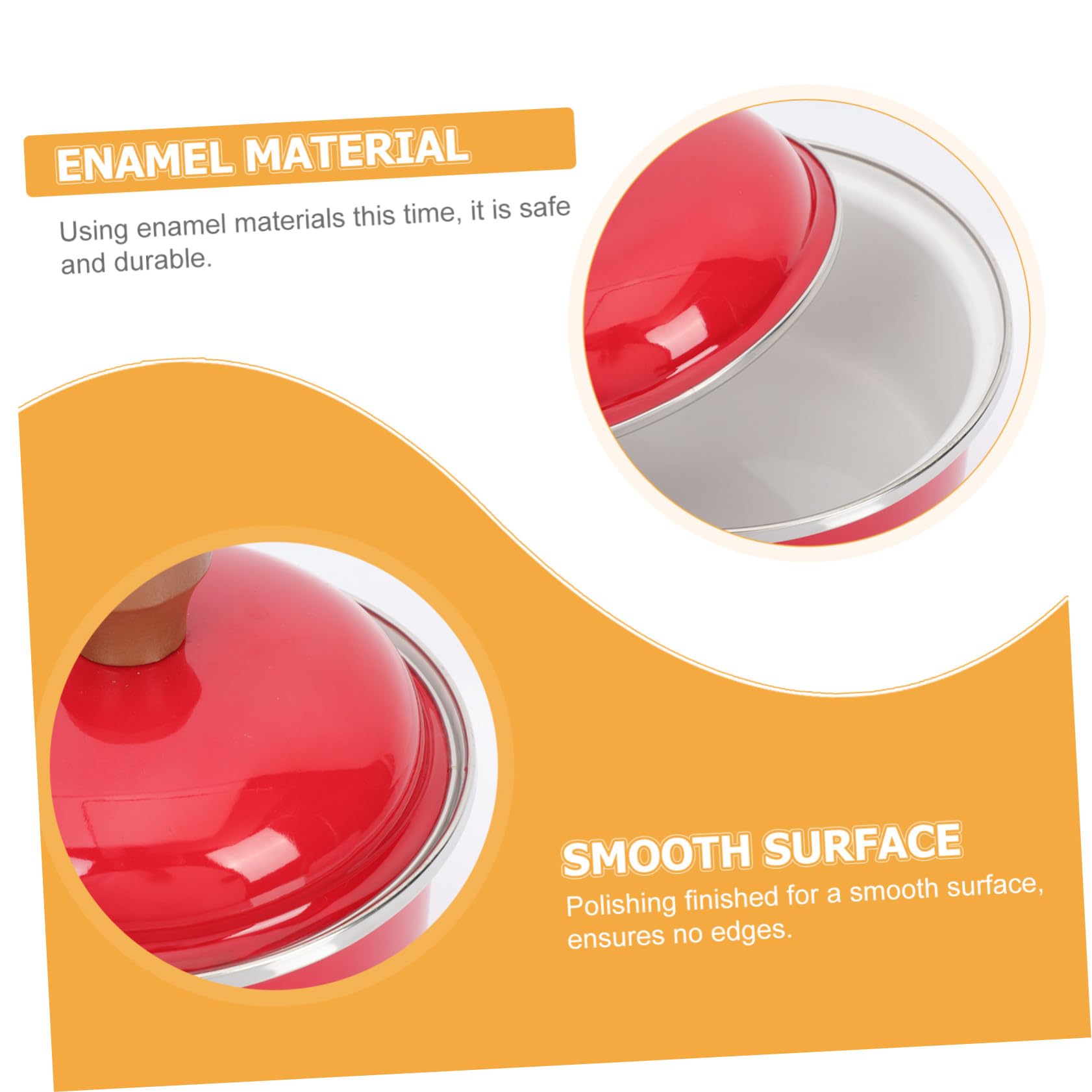 iplusmile Olla De Leche Esmaltada Roja 16 Cm Asa, Material Grueso Antiadherente, Compatible Inducción y Gas, Para Cocinar Leche y Alimentos Infantiles, Utensilio De Cocina Práctico
