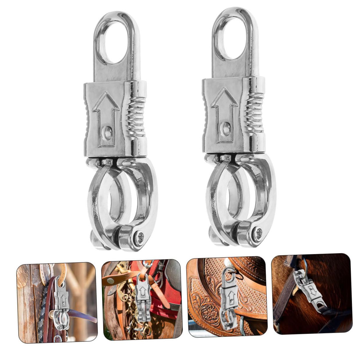 PRETYZOOM 4 Sätze Pferdestellen Haken Clips Seilhaken Hängend Schnappen Schlüssel Reiter S Haken Federkarabinerhaken Metallhaken Seilklemmen Hakennägel Zinklegierung Silber 2 Stück * 4