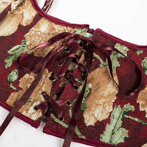 Image of Scarlet Darkness Corset Belt for Women Floral Renaissance Underbust Corset