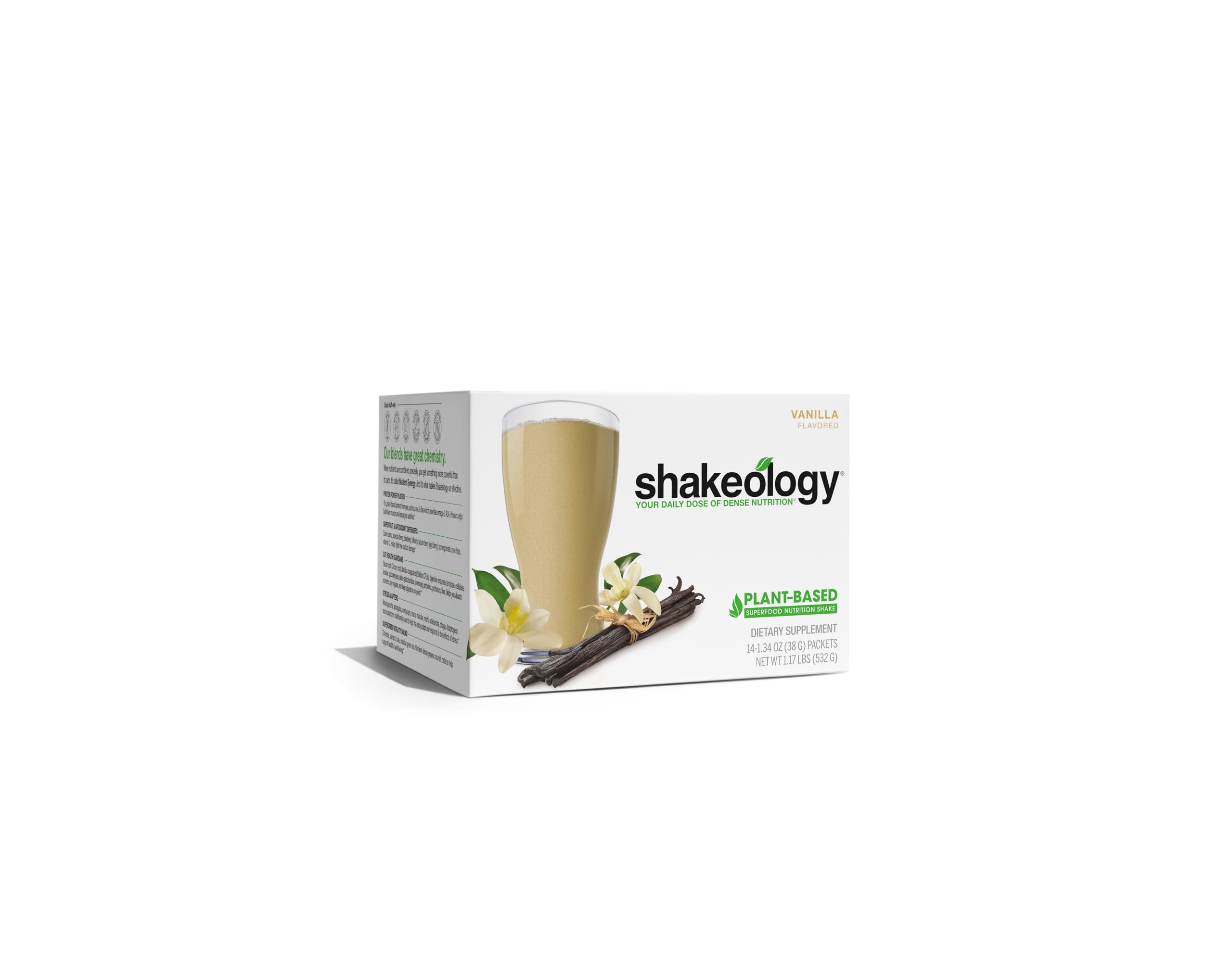 BODiShakeology Plant-Based Vegan Protein Powder – Gluten-Free Superfood Shake with Vitamins & Minerals – Helps Support Healthy Weight Loss & Gut Health, Vanilla, 14 Individual Packets