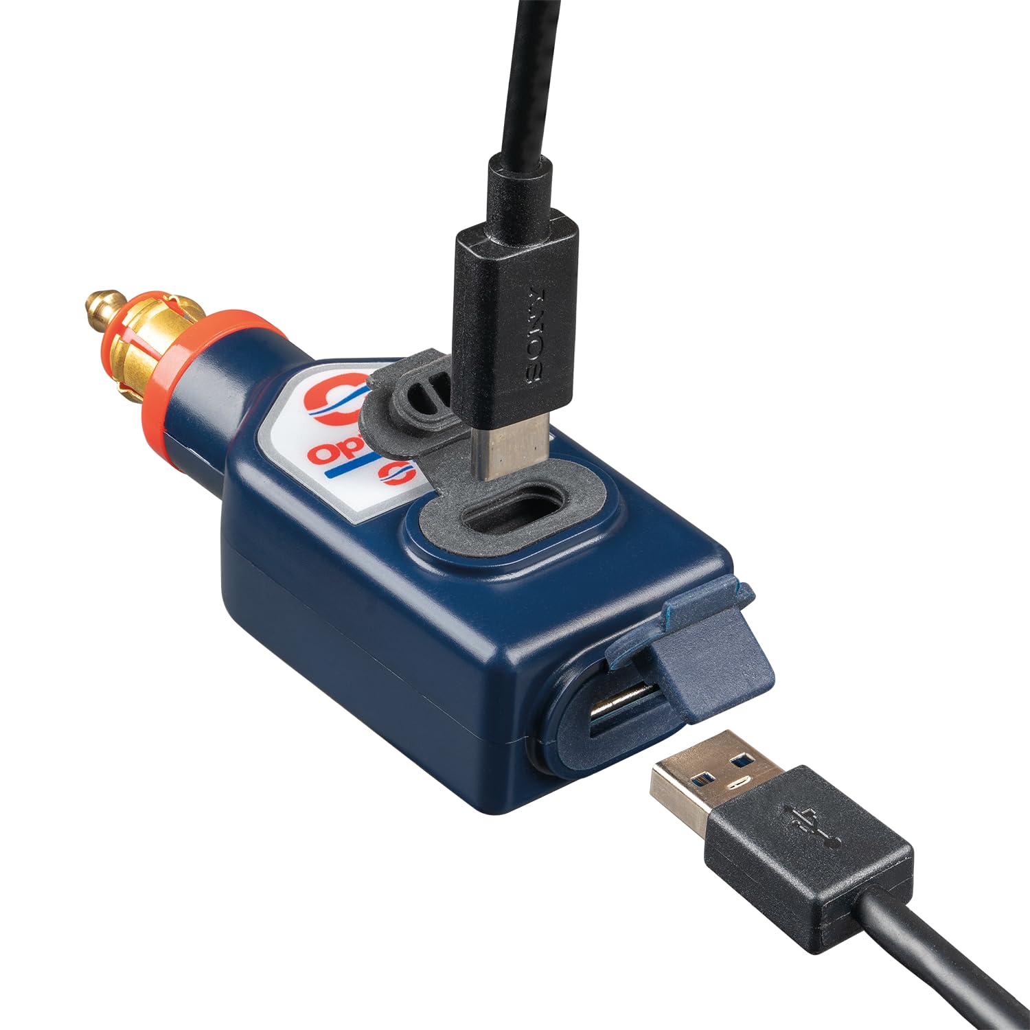 OptiMate USB O-119 - Caricabatterie USB A e C a doppia uscita da 3300 mA, resistente alle intemperie, con spina BIKE (adatto a BMW, Triumph, Ducati Multistrada)