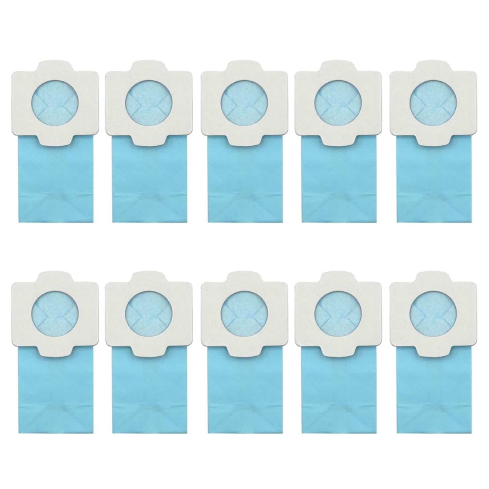 VZU Pack of 10 Vacuum Cleaner Bags for Makita Vacuum Cleaners, for Makita Handheld Vacuum Cleaner CL102D, CL104D, CL107D, CL182D, Antibacterial Paper Filter for Makita Battery Vacuum Cleaners, Blue