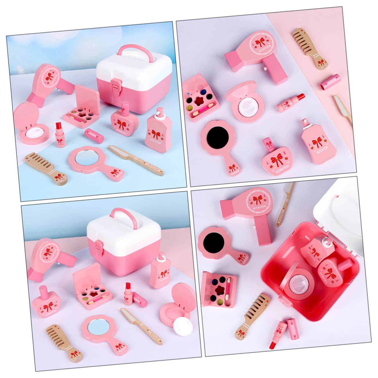 UPKOCH Kit Trucco Bambine Cosmetico Resistente Interattivo Ruolo Casa Materiale Solubile Sicuro e Lavabile con Accessori Completi per Stimolare Creatività e