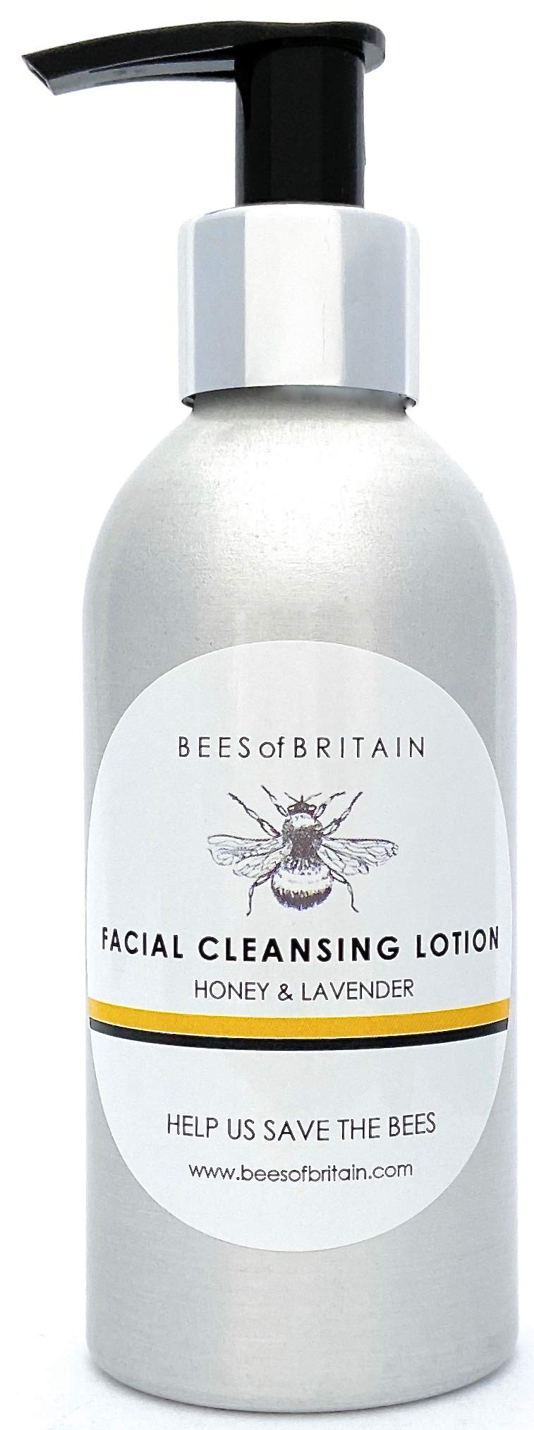 99% Natural LOCIÓN LIMPIADORA FACIAL - MIEL Y LAVANDA - 150 ml - de BEES of BRITAIN. pH 5.5 Piel Sensible, Suave para el Rostro.Donamos 5% de Ganancias Para Ayudar las Abejas y Polinizadores.
