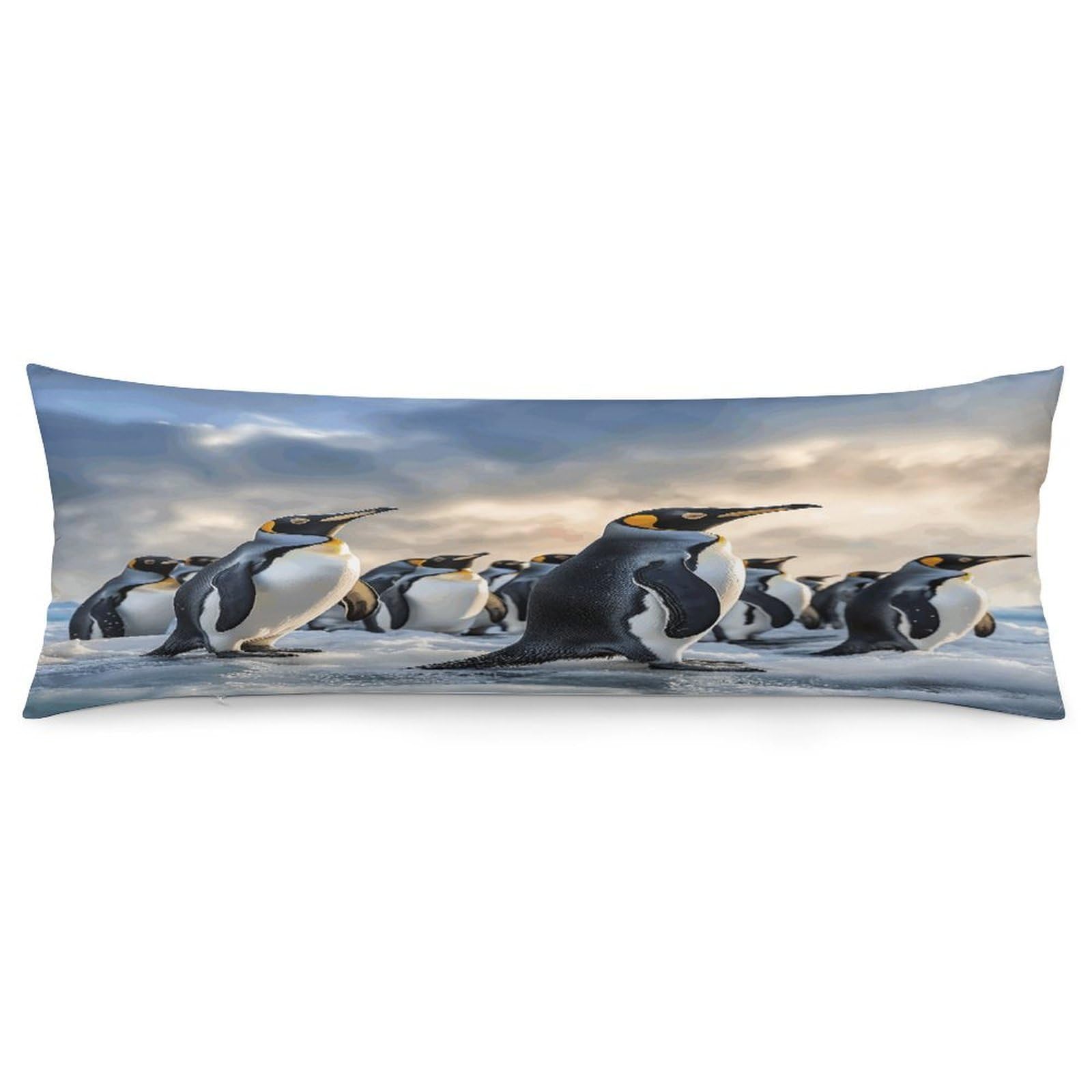 Sea Penguin Body Pillow Cover Soft Full Long Pillow Cover Decorative Large Pillow Case Cozy Body Pillow Pillowcase Pillow Shams for Bed Sofa Couch Room Decor 18.9 X 53 Inch