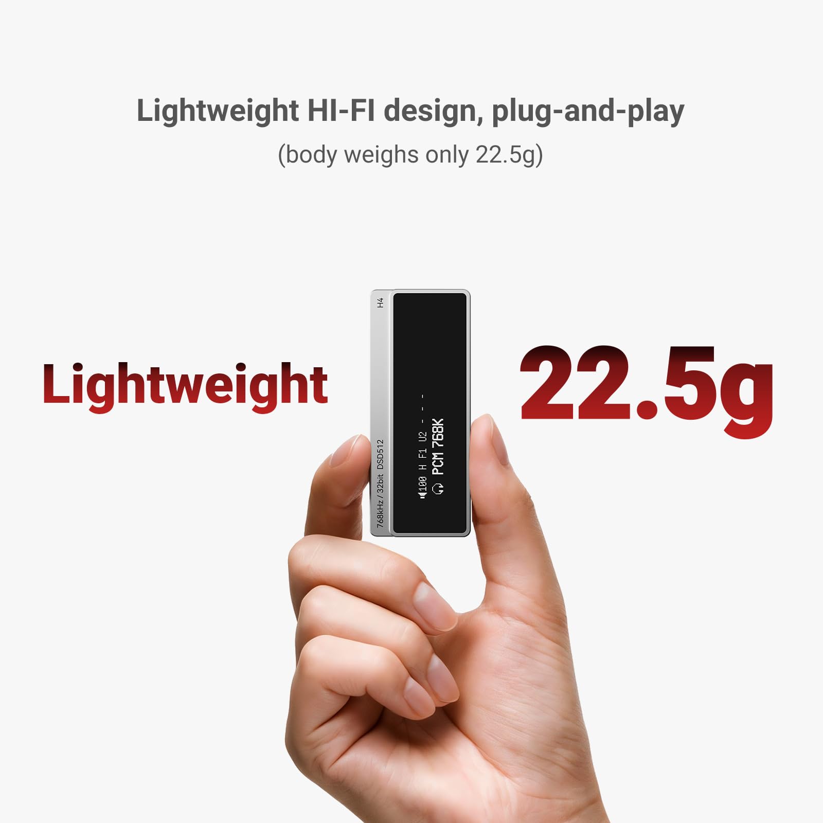 AIYIMA H4 USB-C przenośny Hi-Fi DAC wzmacniacz słuchawkowy z chipem ES9039Q2M, dwoma wyjściami słuchawkowymi (3,5 mm Single-Ended i 4,4 mm symetryczne), kompaktowy wzmacniacz DAC z wyświetlaczem do