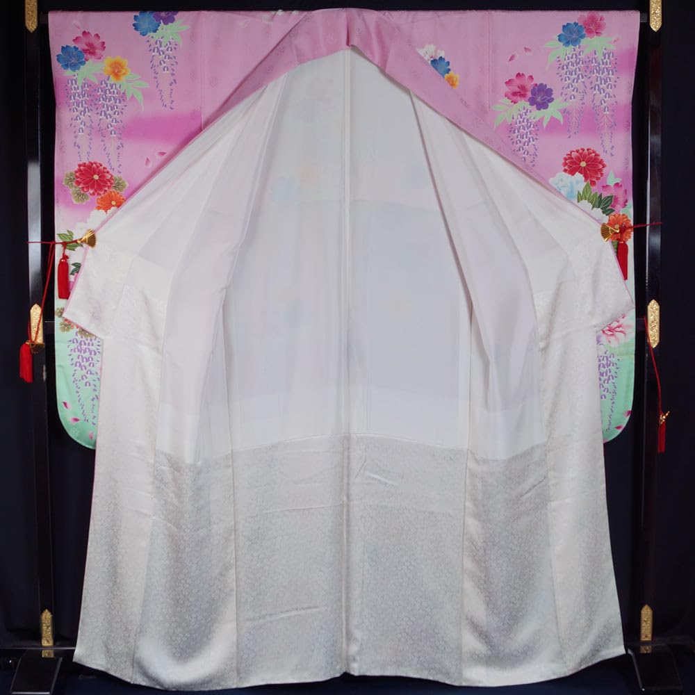 〖振袖＋袋帯〗 ✰2点セット✰正絹 ☆シンプルな柄付✰成人式★中古 振袖 帯 2点セット 振袖＋袋帯〗 ✰2点セット✰正絹 ☆