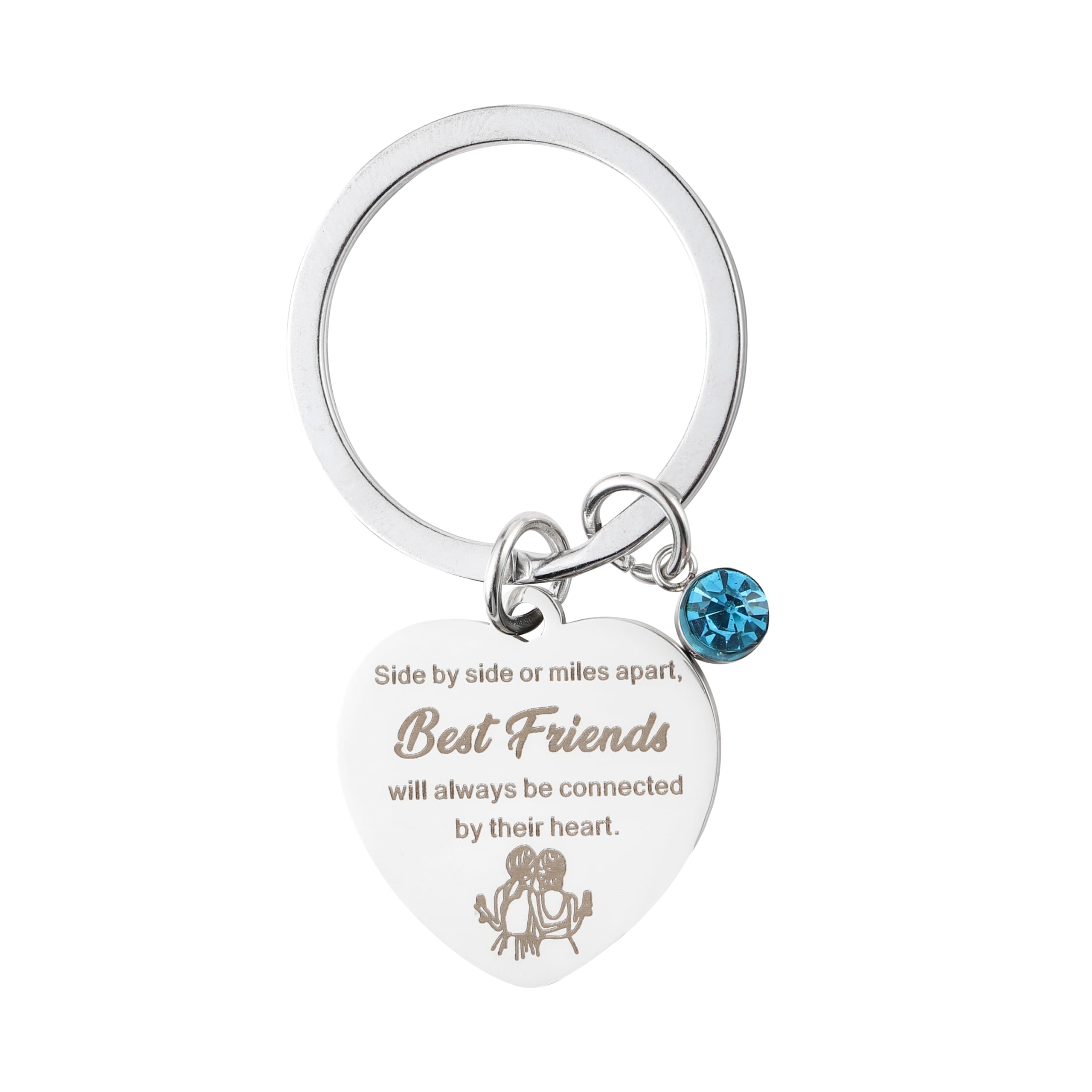 Komonee Women's Silver Best Friends Friendship Keyring True Friend Quote Keychain Bestie Love Bff Sisters Gift Inspirational Motivational Present