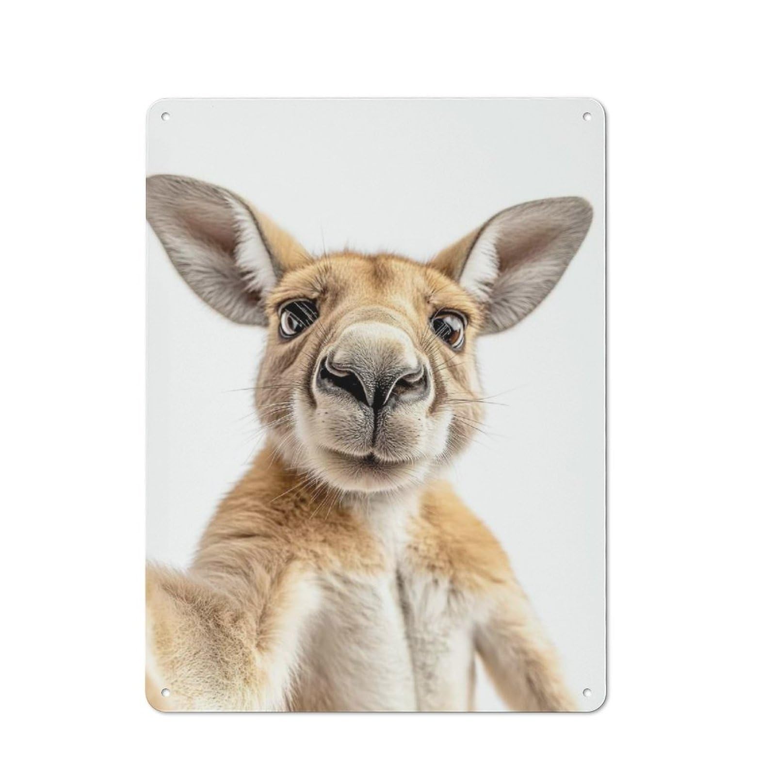 Junmoney Kangaroo Selfie Vintage Tin Wall Plaque 40X30cm For Café Or Restaurant, A Decorative Christmas Gift For Café Owners And Decorators