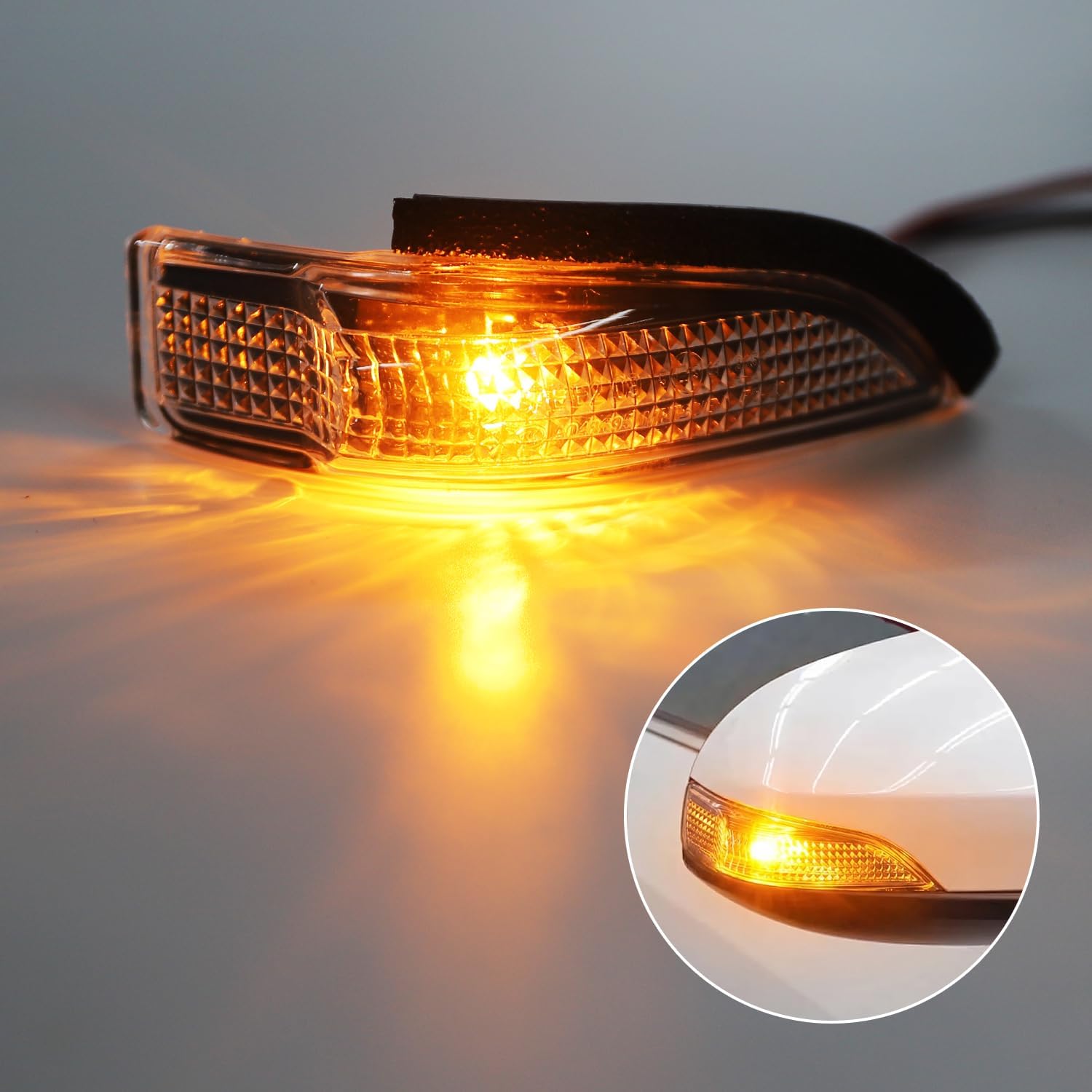 Mirror Turn Signal Light Repeater 81740-52050 81730-52100 Side Indicator Compatible with Toyota Corolla Camry Avalon RAV4 EV Prius C Venza Yaris, 2Pcs